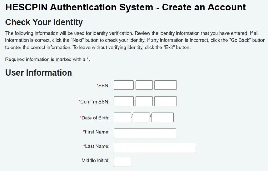 HESC Registeration Form